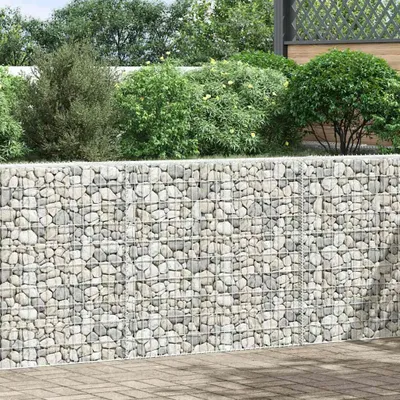 Image de vidaXL Gabion haut-plateau forme trapézoïdale Acier galvanisé 150x20x100 cm