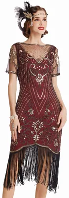 Produktbild von Elzusha – Vintage-Kleid im Art-Déco-Stil mit Perlenstickereien, ideal für festliche Anlässe