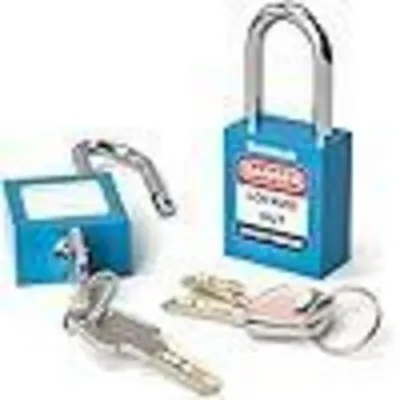 Produktbild von Sicherheitsvorhängeschloss 38MM Blau 2 Stück für Lockout Tagout