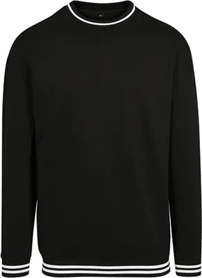 Produktbild von Build Your Brand BY104 | Herren College Sweat Crew, Baumwoll-Mix - Farbe: Black/White - Größe: M