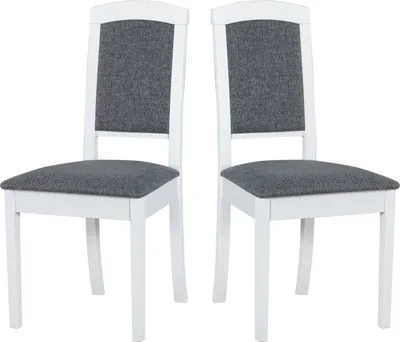 Produktbild von Esszimmerstuhl, Holz Eiche Massiv Stuhl Stühle Küchenstuhl - Set 2x Roma 14 weiss