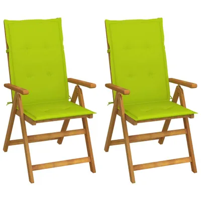 Image de Chaises inclinables de jardin lot de 2 et coussins Bois acacia