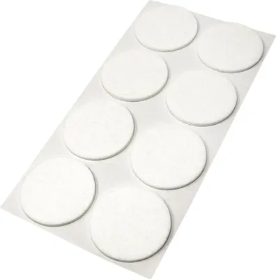 Produktbild von Adsamm® | 8 x selbstklebende Filzgleiter / Weiß / Ø 50 mm / rund / Möbelgleiter aus Filz mit 3.5 mm Stärke