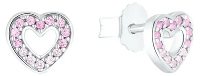 Produktbild von Prinzessin Lillifee Mädchen Ohrstecker 2036560 Herz Silber Zirkonia synth. rosa