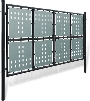 Image de vidaXL Portail de clôture (portail simple) Noir 300x200 cm