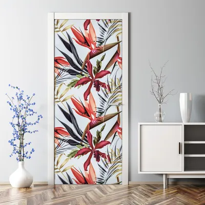 Produktbild von Dekorative Klebefolie selbstklebend Tapete Türposter dekoration Bunte Pflanzen 85 x 200 cm