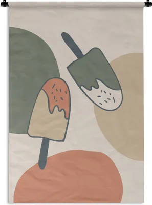 Produktbild von MuchoWow® Wandteppich Wandbehang Sommer - Pastell - Eiscreme 120x180 cm Tapisserie Dekoration Wandtuch - Schlafzimmer - Dekorationen für das Haus