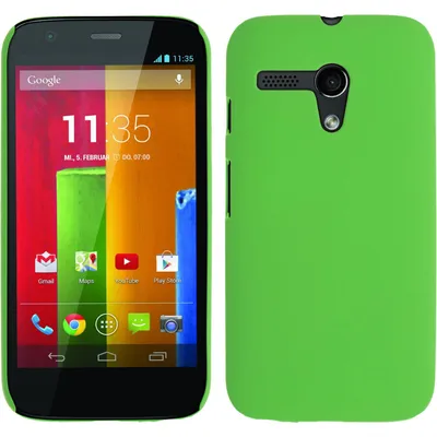Produktbild von PhoneNatic Case kompatibel mit Motorola Moto G - Hülle grün gummiert Hard-case + 2 Schutzfolien