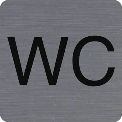 Produktbild von Exacompta Hinweisschild Aluminiumoptik, WC 7,5x7,5 cm - Grau - 67179E