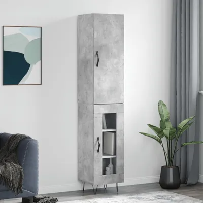 Obrázek produktu pro vidaXL Highboard concrete grey 34,5x34x180 cm odvozený dřevěný výrobek
