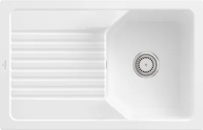 Produktbild von Villeroy & Boch 338401RW Linara 45 Keramikspüle Einbau Unterschrankbreite ab 45 cm Weiß Alpin Handbetätigung - inkl.