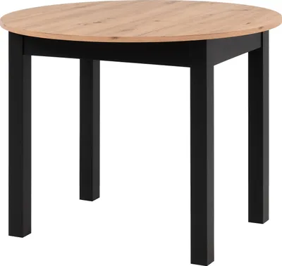 Produktbild von Esstisch Esszimmertisch 100 - 140 cm ausziehbar rund Sonoma Eiche - COBURG  - Die Möbelfundgrube