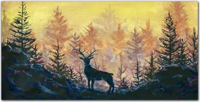 Produktbild von Coloray Küchenrückwand 120x60 Spritzschutz aus Glas - Waldtier Hirsch