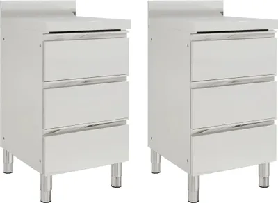 Obrázek produktu pro Profesionální kuchyňské skříňky se 3 zásuvkami 2 ks 50x60x96 cm