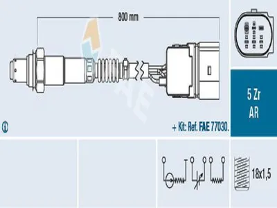 Produktbild von FAE Lambdasonde für VW Golf IV Schrägheck (1J1) vor-Kat vor Katalysator 75357