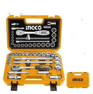 Image de Mallette Clé à cliquet 1/2" 25 pièces en acier CR-V - INGCO - HKTS12251