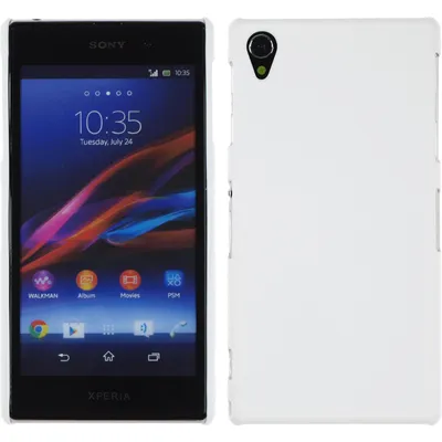 Produktbild von PhoneNatic Case kompatibel mit Sony Xperia Z1 - Hülle weiß gummiert Hard-case + 2 Schutzfolien