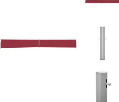 Imagen del producto de vidaXL Toldo lateral extensible, 140 x 1200 cm, color rojo - Toldos y protección solar