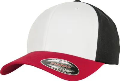 Obrázok produktu pre Flexfit by Yupoong 3-farebná baseballová čiapka RW7689 (S/M) (červená/biela/čierna)
