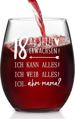 Image de Joymaking Cadeaux verre à vin 18ème anniversaire fille garçon - Idées cadeaux cool 18ème anniversaire - Décoration 18ème anniversaire