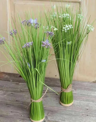 Produktbild von artplants.de Kunst Schilf Finlay, Gypsophilia, Schmetterling, weiß, 70cm - Künstliches Schilfgras