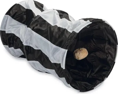 Produktbild von Beeztees Cruzzle - Katzentunnel - Nylon - schwarz/weiß - 50x26x26 cm