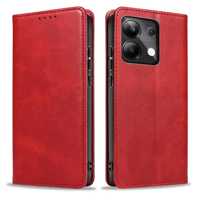 Produktbild von Handyhülle für Xiaomi Redmi Note 13 Pro Kunstleder Flip Cover Hülle Klapphülle Case Kartenfach Farbe: Rot