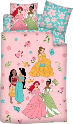 Produktbild von Disney Prinzessinnen Kinder Bettwäsche 2tlg. Set 135x200 80x80 Baumwolle