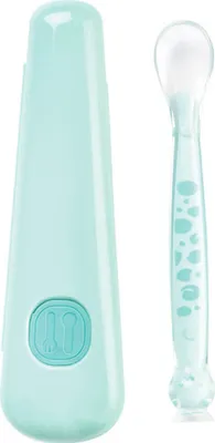 Immagine prodotto di Cucchiaio con supporto Soft & Fun in silicone verde menta, 2 pezzi