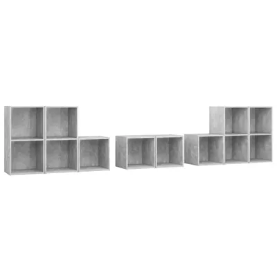Produktbild von 8-tlg. TV-Schrank-Set Betongrau Holzwerkstoff