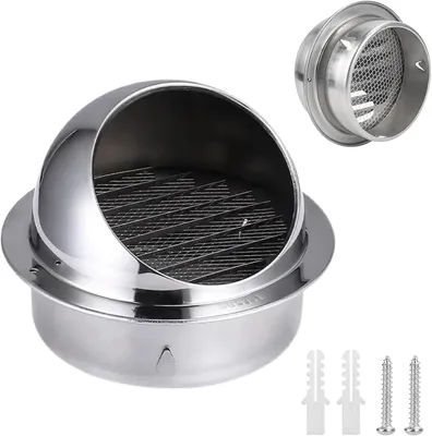 Produktbild von Belüftungsdüse 120 mm, Belüftungsgitter, Edelstahl, Verstellbar, Für Außenwandentwässerung