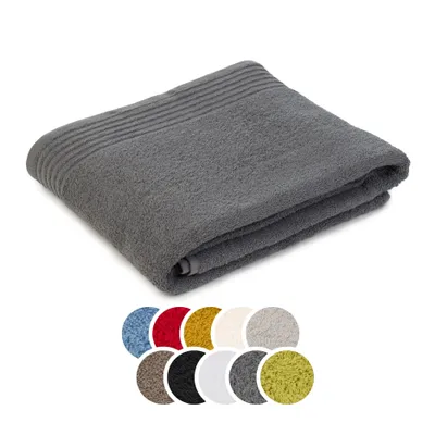 Produktbild von liebling Badetuch Baumwolle, Serie Frankfurt, 400 gr. / m², 100 x 150 cm, 60 Grad, mit hochw. Borte, saugstark, anthrazit