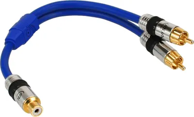 Zdjęcie produktu dla InLine® 89927P Kabel Cinch-Y, PREMIUM, 1x gniazdo Cinch do 2x wtyk Cinch, 0,25m