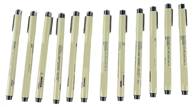 Immagine prodotto di 12 pennarelli impermeabili con punta fine, ad asciugatura rapida, scrittura fluida, punta in nylon, pennarello a punta fine con clip per bozzetti di design