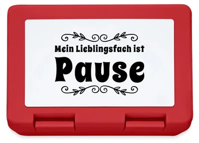 Produktbild von Spreadshirt Mein Lieblingsfach Ist Pause Brotdose Lunchbox, One size, Rot