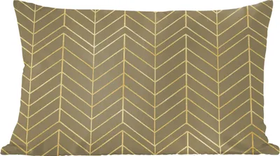 Produktbild von MuchoWow® Zierkissen Sofakissen Wohnzimmer Dekokissen 60x40 cm Muster - Linie - Grün - Gold - Kopfkissen - Polster mit Foto
