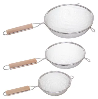 Immagine prodotto di Setaccio da cucina, acciaio inox, 3 pezzi