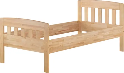 Produktbild von Stabiles Buchen-Einzelbett Seniorenbett in zeitlosem Stil 100x200 mit wählbarem Zubehör V-60.76-10Rollrost inkl.