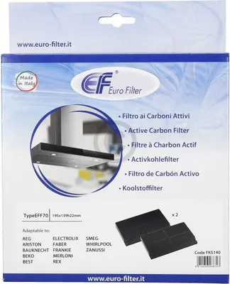 Image de Filtre à charbon comme ZANUSSI 902979355/2 EFF70 195x139mm pour hotte aspirante 2 pièces