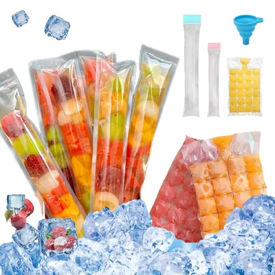 210 Wasser-Eis-Beutel mit Eisformen und Trichter, wiederverwendbar