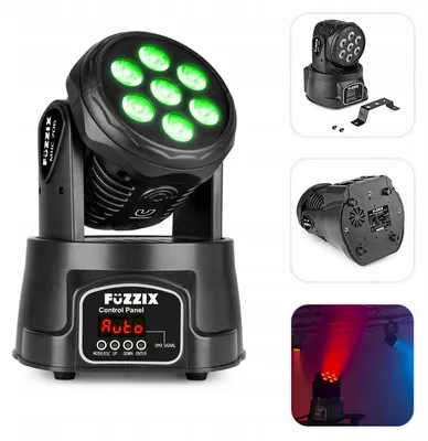 Obrázek produktu pro Fuzzix MHC706, Disco laserový projektor, Černá, LED, LED, 7 lamp, 6 W