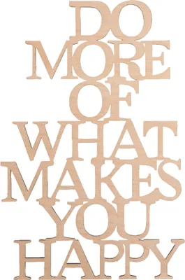 Produktbild von Holzschrift "Do more what makes you happy", Sperrholz