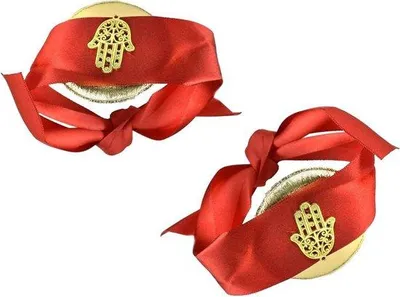 Produktbild von Rotes Seidenarmband mit Glücksbringer - roter Satin - Luxus-Accessoire
