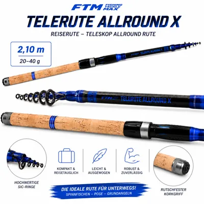 Produktbild von Reiserute Teleskop Allround Rute Angelrute 2,10 m - 20-40 g