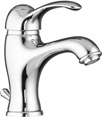 A close-up studio shot of a chrome faucet.