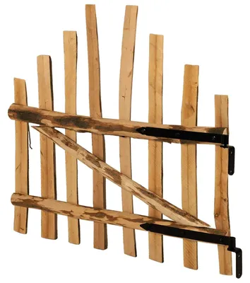 Image de Portail en treillis vidaXL 100 x 90 cm, bois de noisetier imprégné, marron