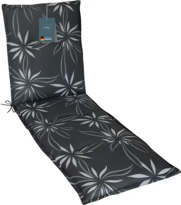 Produktbild von LILENO HOME Sonnenliege Auflage als [1er Set - Rollliege] in Blume Anthrazit-Weiß - Gartenliegen Auflage perfekt für Strandliege - Polster Auflage für Gartenliege (188x60x5cm)