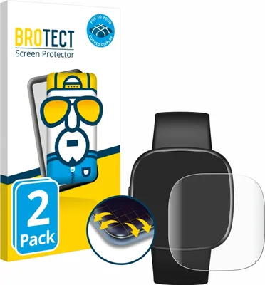 Produktbild von 2x BROTECT Fullscreen Schutzfolie für Fitbit Versa 4 Displayschutz Folie Fullcover Klar Transparent