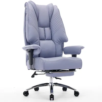 Ergonomischer Bürostuhl, PU-Leder, 200 kg, 57,5 cm Sitz, helllila