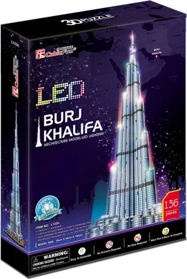 Productafbeelding van CubicFun Burj Khalifa LED, 136 onderdelen, Bouwsets